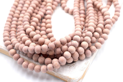 Unwaxed Rosewood Beads, 8mm, Round